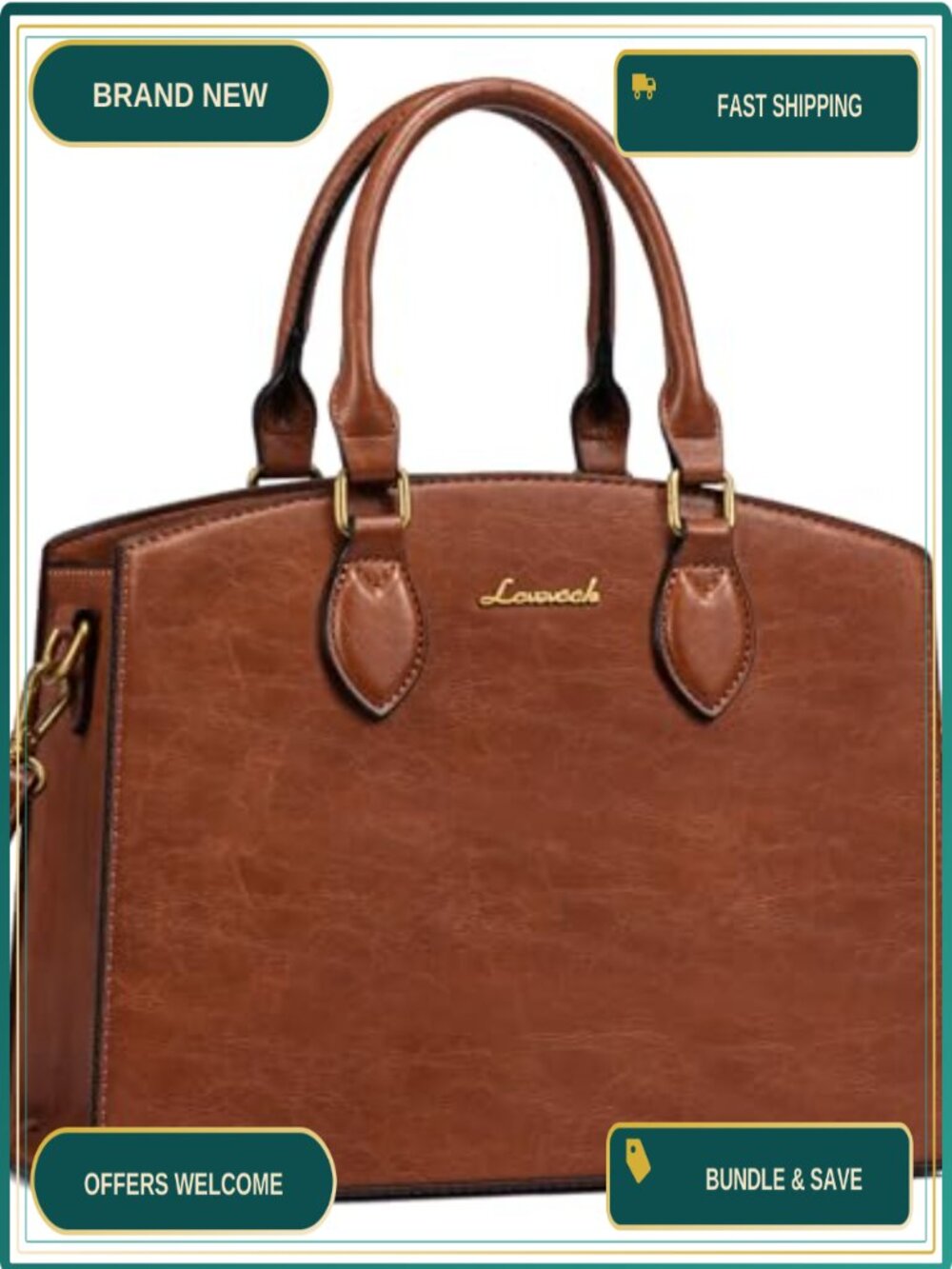 PU Leather Satchel Handbag Vintage Tote Shoulder Bag Crossbody Purse